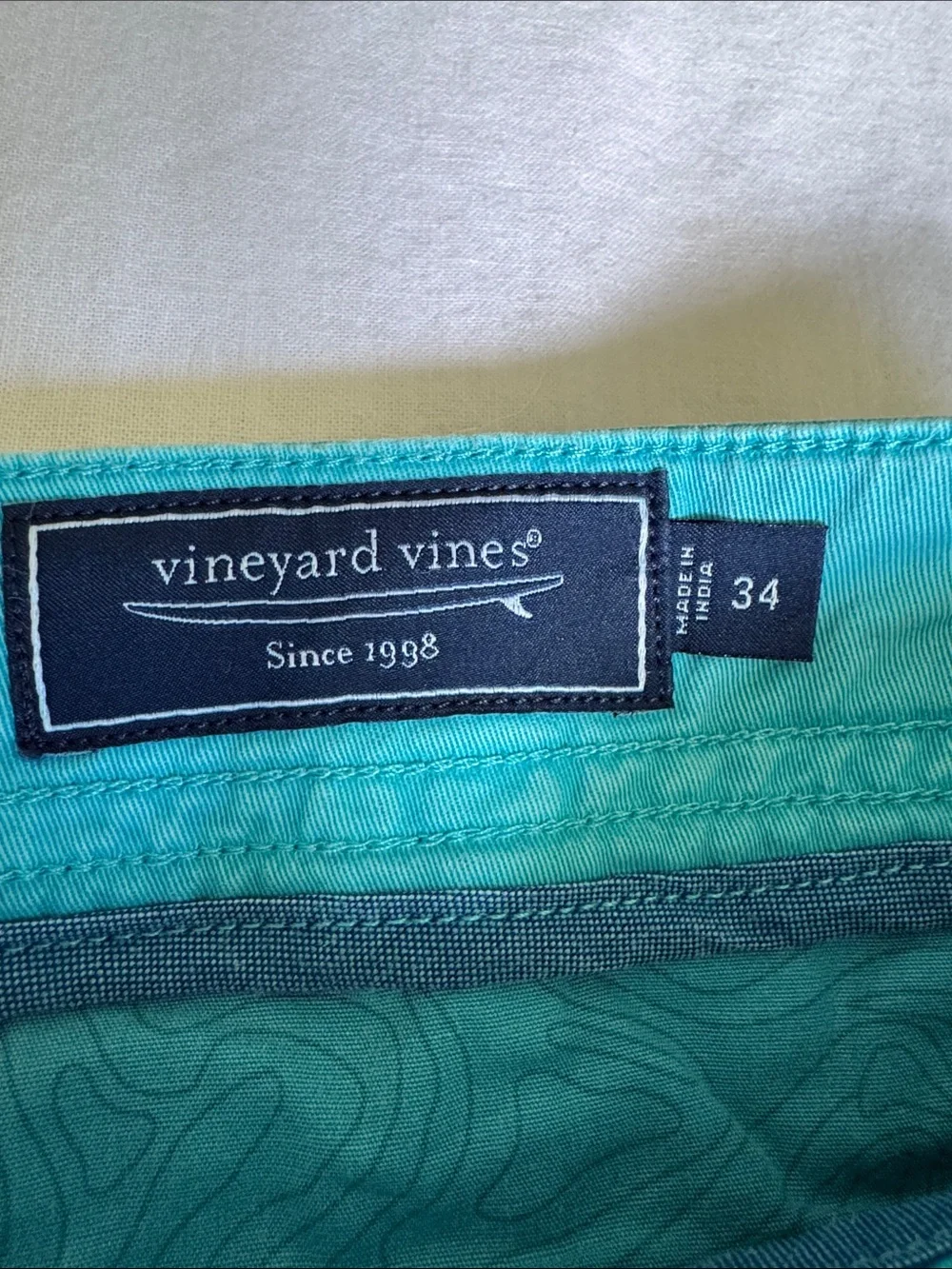 Vineyard Vines Teal/Aqua Flat-Front Cotton Shorts